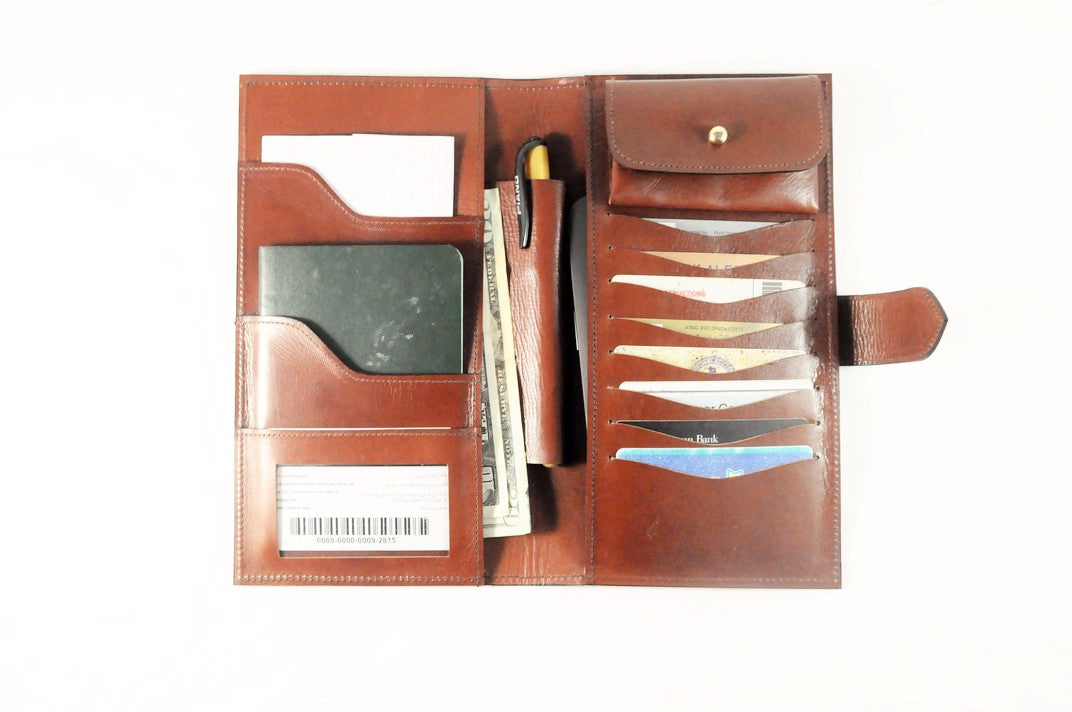 Barismil Traveler Leather Passport Wallet Travel Organizer - Rosetta Creative Boutique